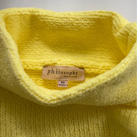 Philosophy Yellow Mockneck Knit Chunky Sweater size XS - Picture 6 of 6